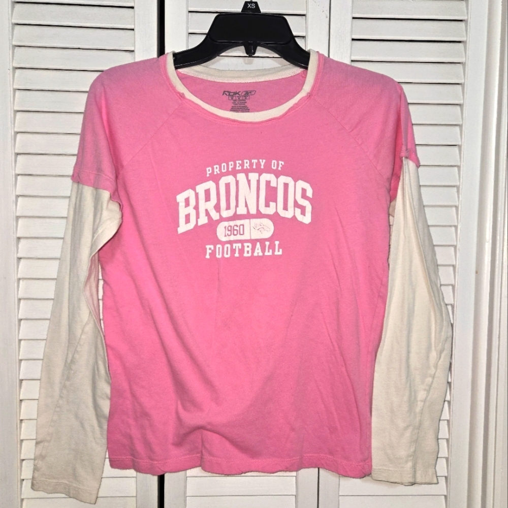Reebok Women's M Denver Broncos Cotton Long Sleeve Tee